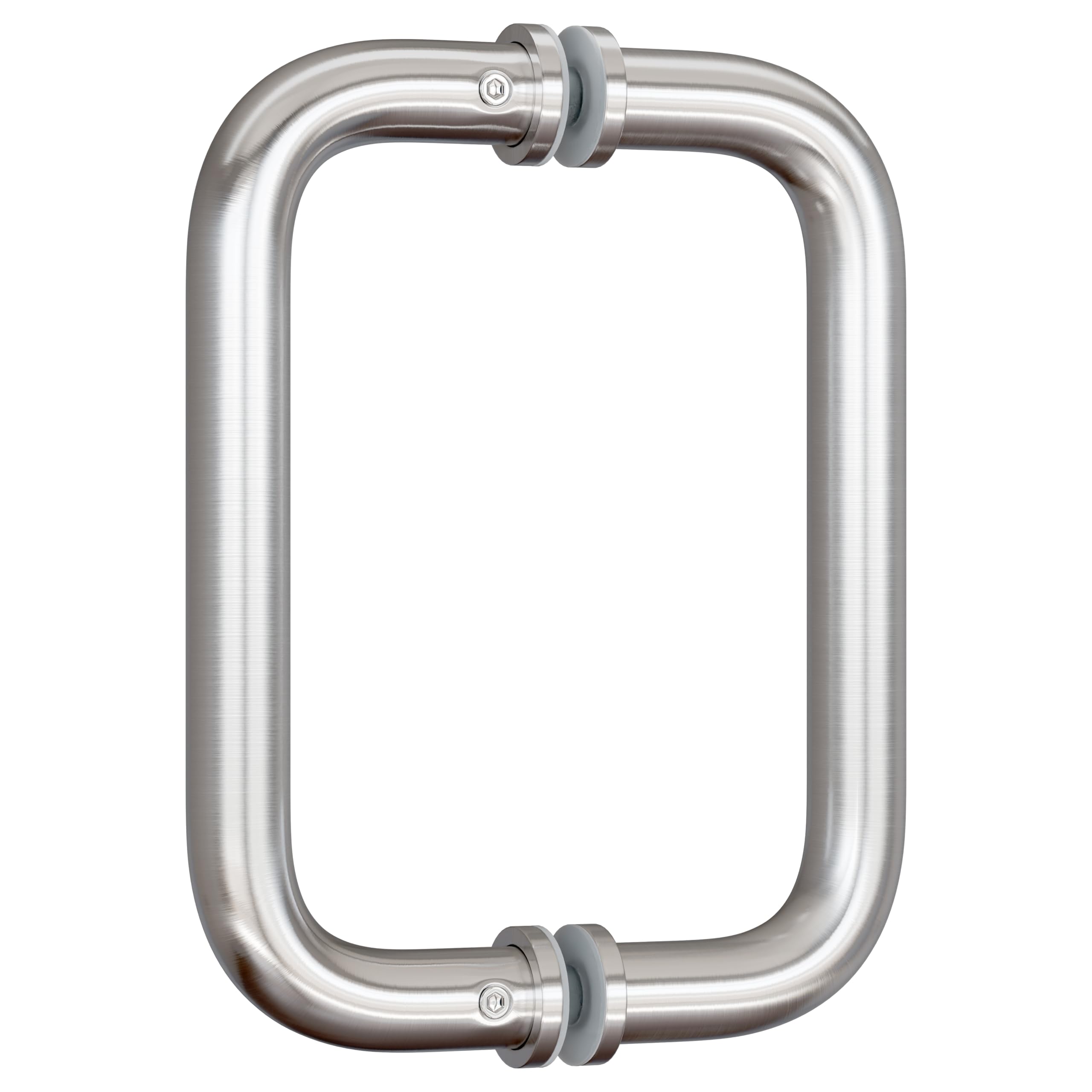 Ranbo C-Shaped 152mm Tubular Back-to-Back Frameless Glass Shower Door Push Pull Handle, Fits 8-12mm(5/16"-1/2") Glass Doors,152mm Mounting Hole Distance,for Shower Door,barn Door,Brushed Nickel