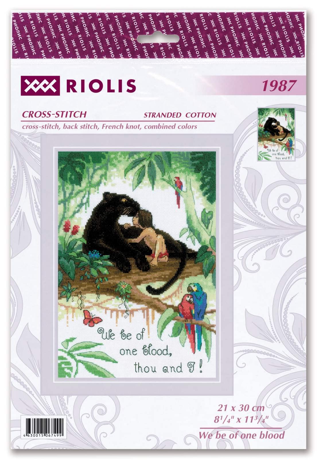 Riolis Kit de broderie au point de croix Nous sommes du même sang, motif de comptage