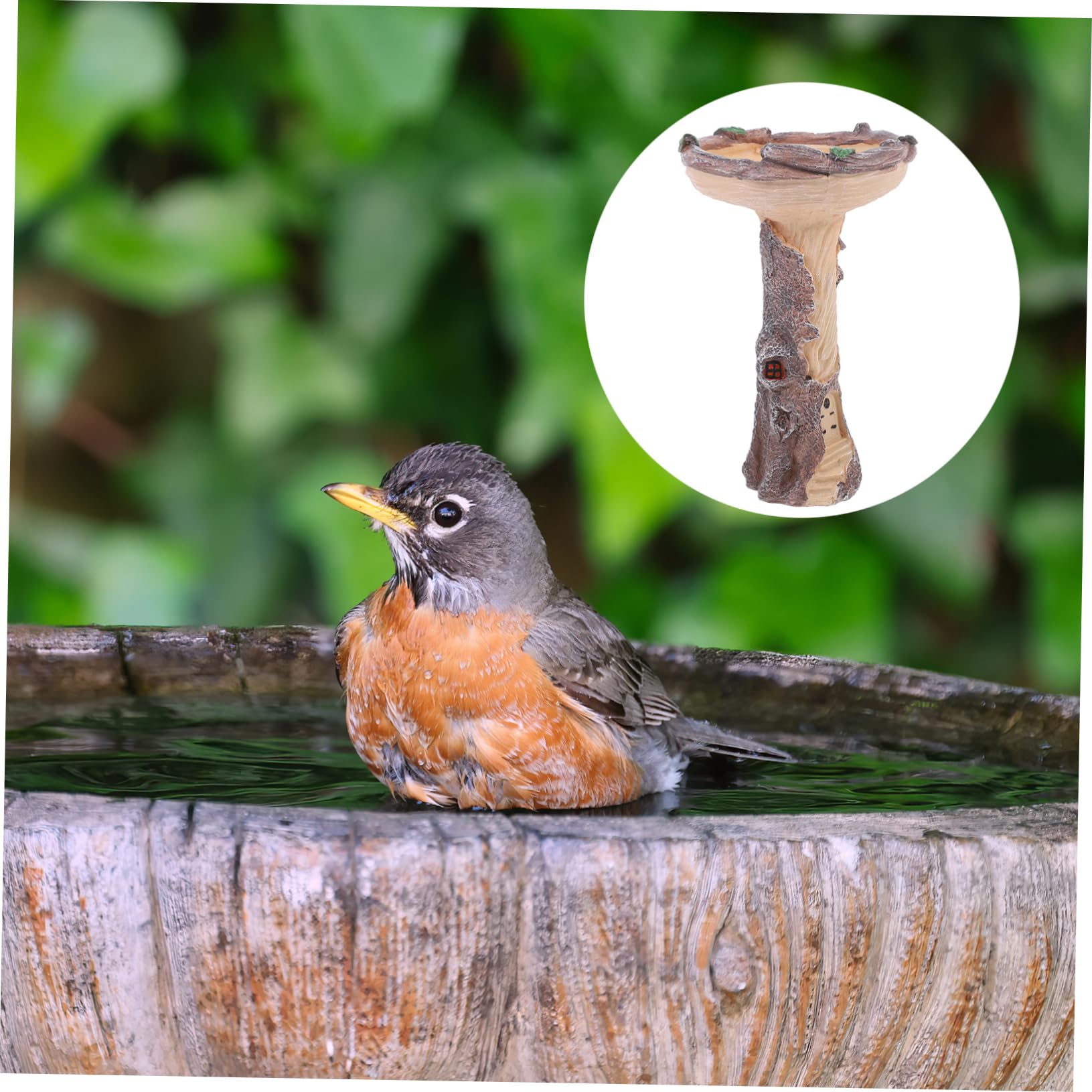 POPETPOP Mangiatoia per Uccelli da Esterno Vasca da Bagno Mangiatoia per Uccelli Decorativa da Giardino per Patio Robusta Vasca da Bagno per Uccelli in Resina