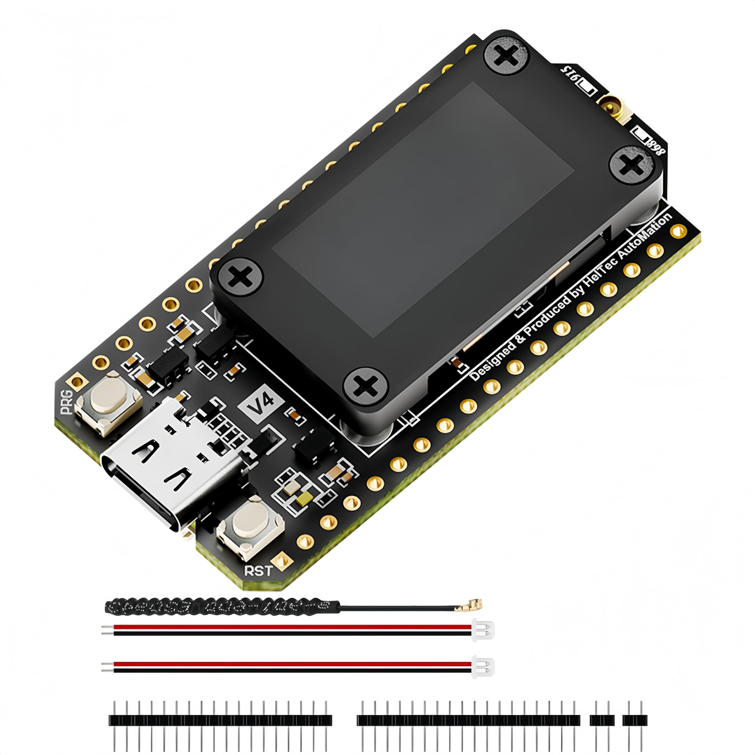 PUSOKEI Płytka Rozwojowa LoRa32 V4 ESP32 z Wyświetlaczem OLED, Płytka Rozwojowa WiFi Bluetooth LoRa, 2 MB PSRAM 16 MB Flash, Pełna Ochrona Ekranu, Kompatybilna z LoRa 32 V3