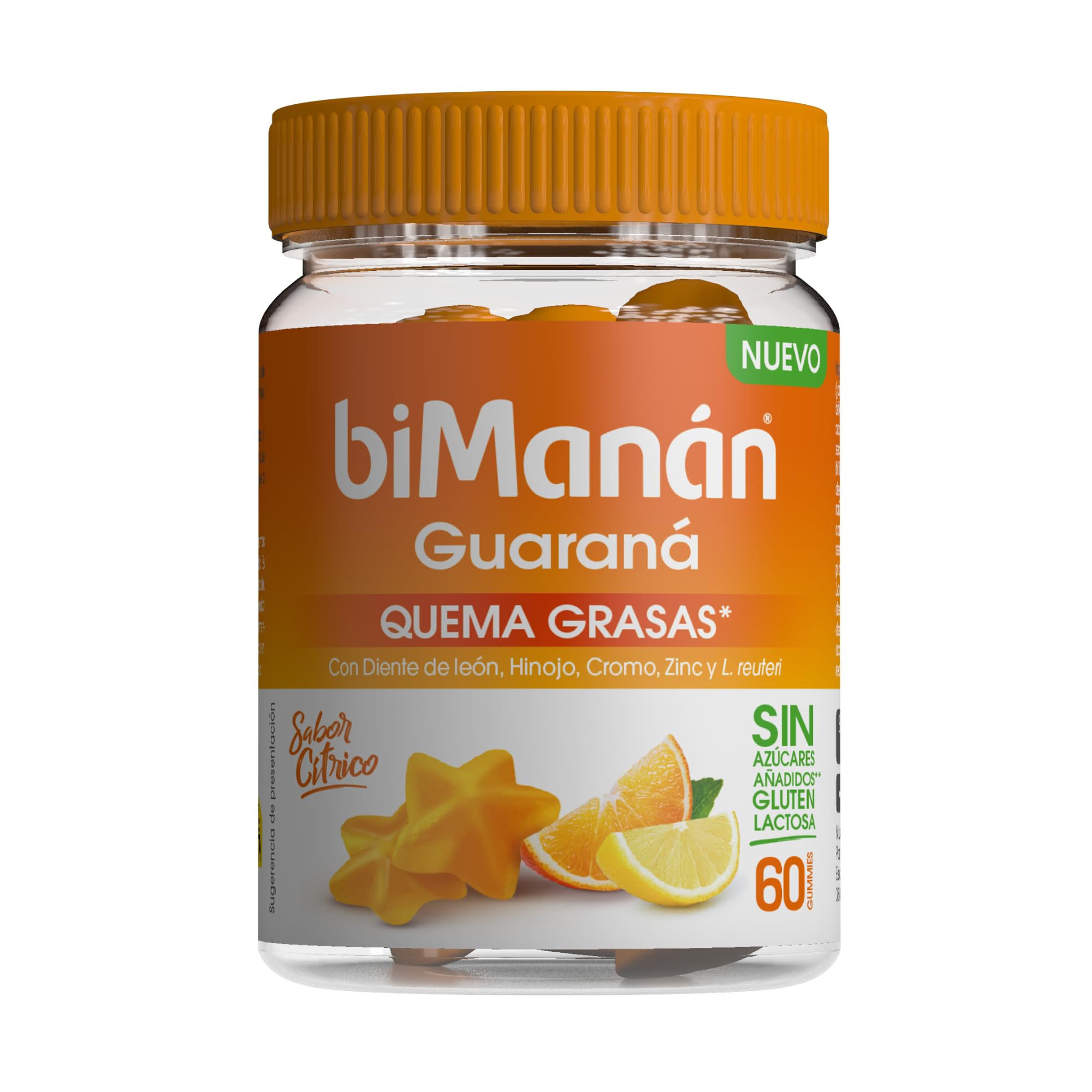 Gummies masticables sabor cítrico con guaraná, diente de león, hinojo, zinc y cr