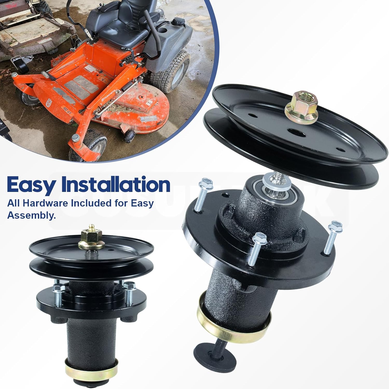 2 Pack 539131898 Spindle Assembly with 199789 Pulley Replaces Husqvarna 539131898, 539131767, 532199789 for Husqvarna 42" TS242D, TS242XD, Z242E, Z242F Mowers