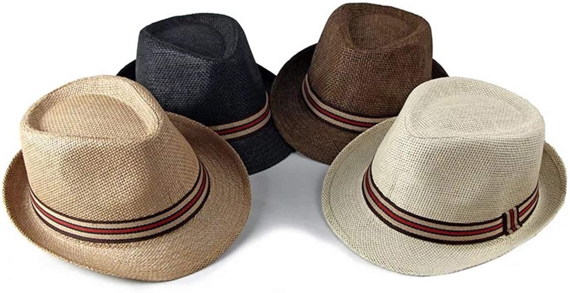 JK Home Chapeau De Paille Homme Capeline Femme Panama Large Bord Pliable Avec Boucle Mariage Soirée Plage Abricot