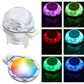 RGB LED Light Ring for 28mm & 30mm Arcade Buttons with Control Encoder Board 30mm
