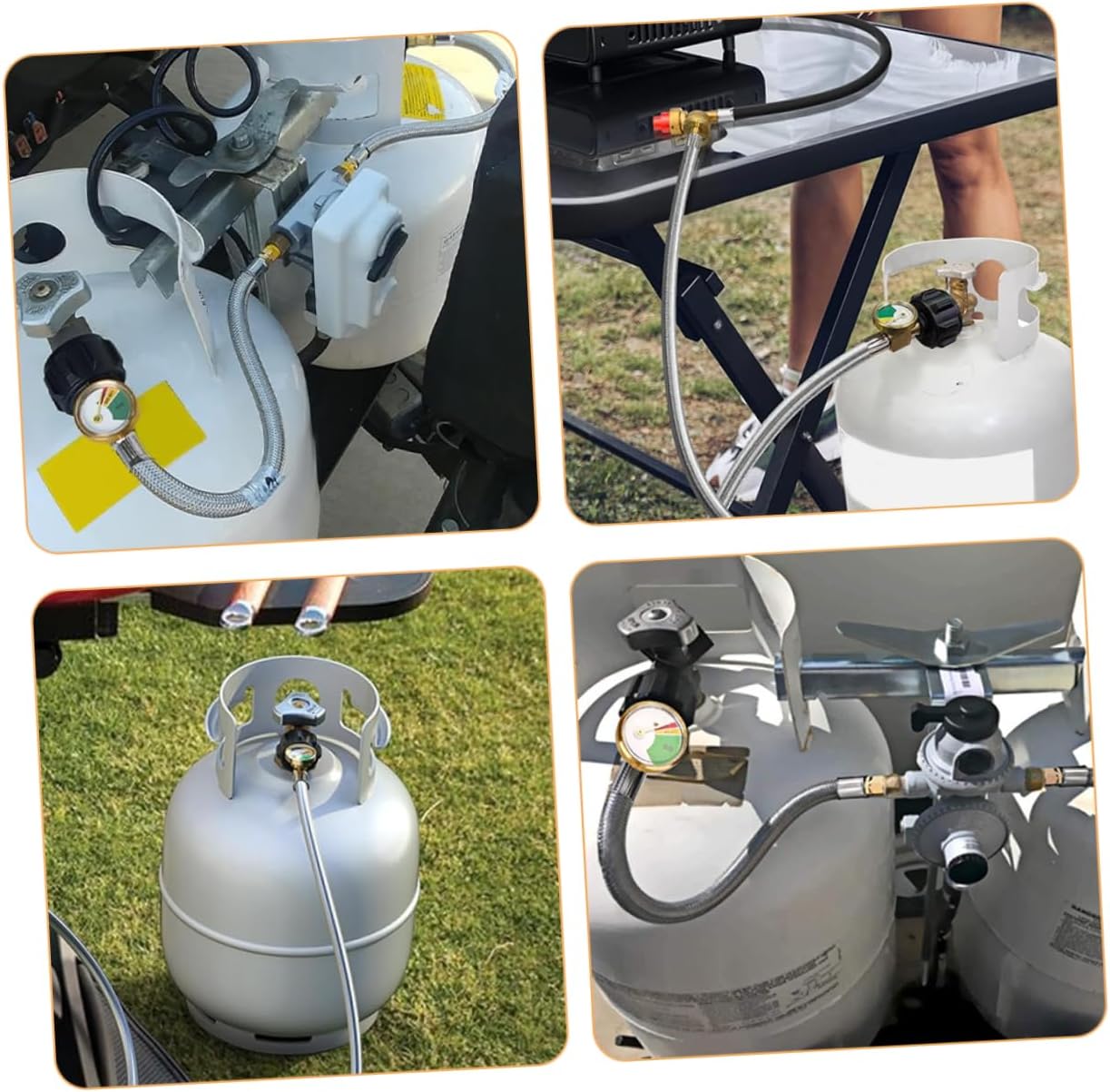 2pcs Rv Propane Hose Replacement Low Pressure Stainless Line Npt Fittings