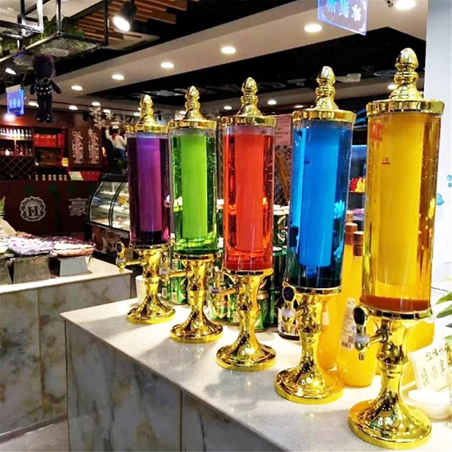 Distributore di vino, birra, succo di frutta con luci a LED, dispenser da tavolo con tubo per ghiaccio, per bar, feste, ristoranti, KTV, barbecue