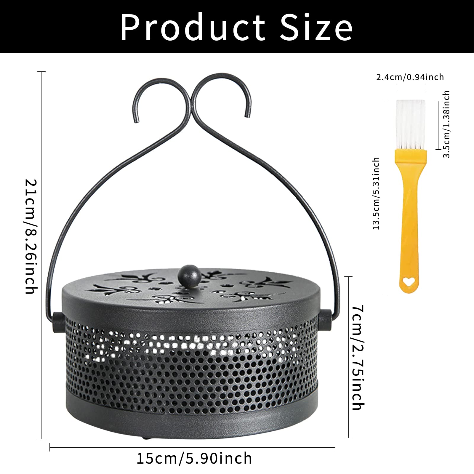 Porta Zampirone, Zampironi Zanzare Esterno Con Coperchio, Porta Zampirone Da Esterno Portatile Con Maniglia, Porta Spirale in Metallo, PUò Essere Utilizzato in Case Centri Commerciali Bagni(B-Bronzer