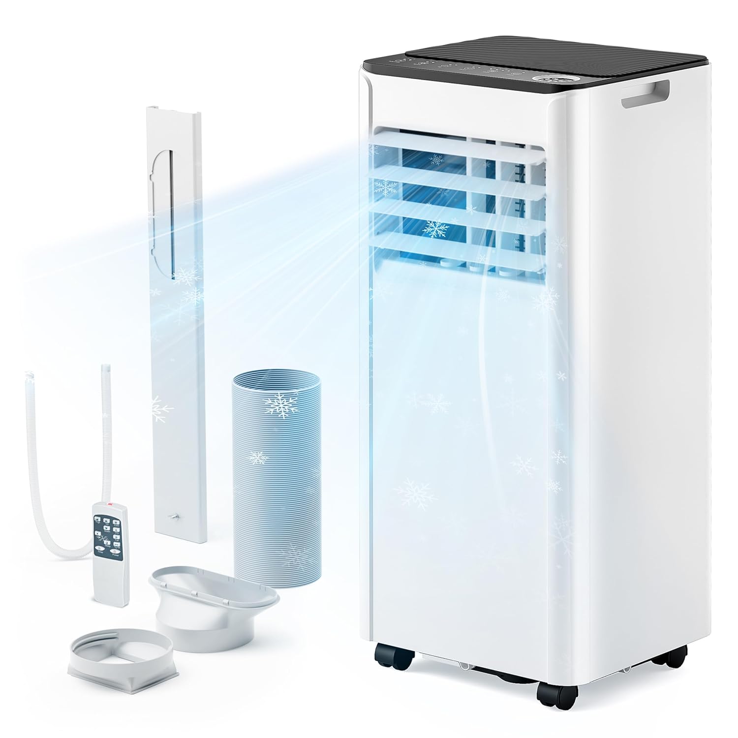 EUHOMY 10 000 BTU Portable Air Conditioners Up to 450 sq ft 3-1 Standing Smart Cooling AC with
