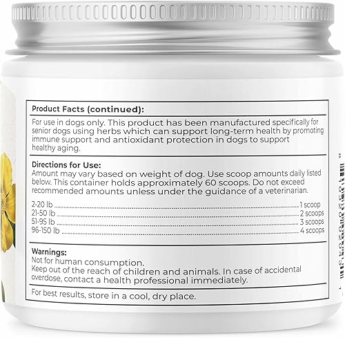Miniatura 8 de Dr. Harvey's Golden Years - Suplemento de hierbas geriátricas para perros mayores, 7 onzas