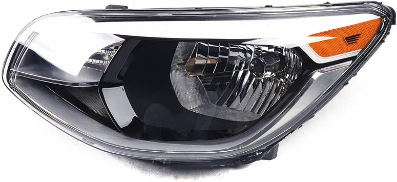 Automotive Lights Replacement For Kia Soul 2014 2015 2016 2017 2018 2019 Headlight Assembly Halogen Chrome Left Driver Side 92101-B2270 Black Left