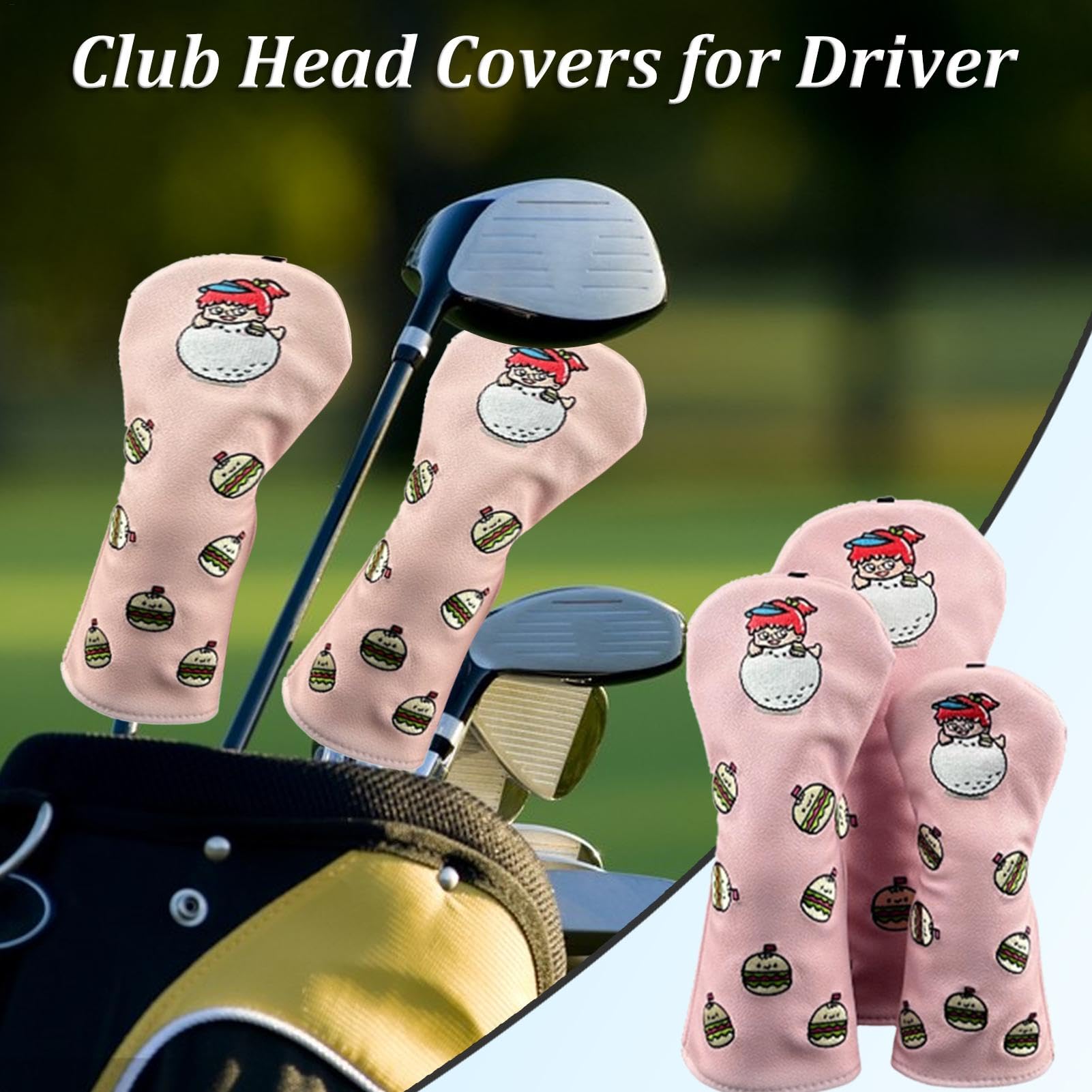 Fundas protectoras para palos de golf, fundas protectoras para cabezas de palo de golf, fundas protectoras para palos de golf con material transpirable para palos híbridos