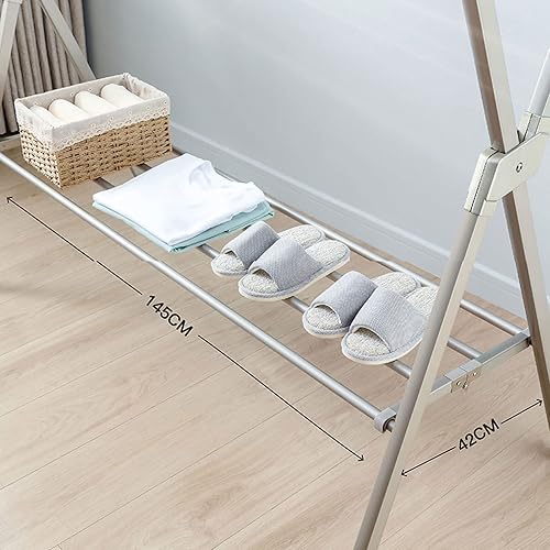 Miniatura 5 de Perchero de secado ajustable, estante de secado plegable, ahorra espacio de acero inoxidable para un fácil almacenamiento, estabilidad extrema