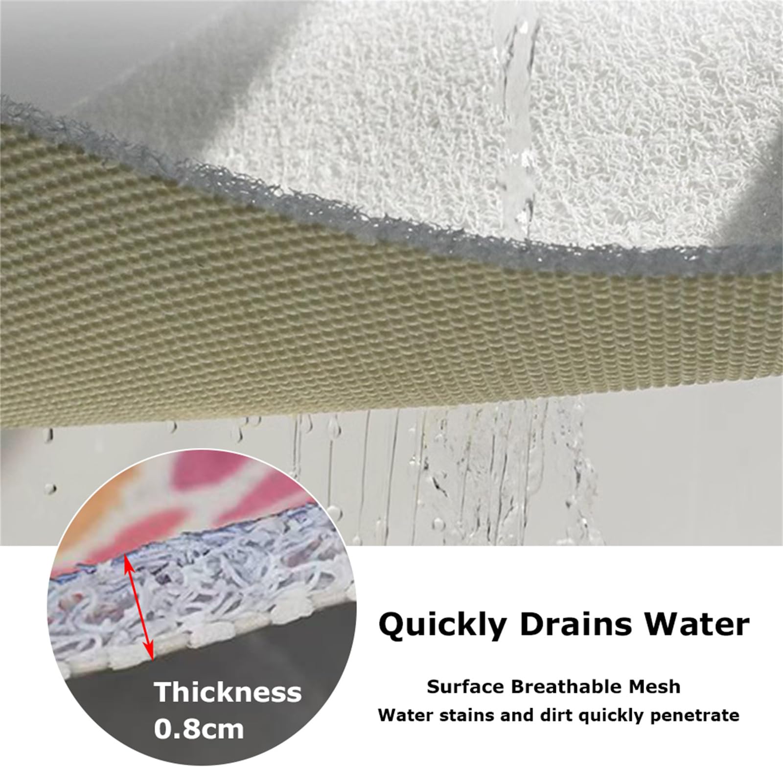 Mateju Duschmatte rutschfest, PVC-Luffa Duschmatte Schnell Trocknend Weich Komfort Sicherheits Badematte Antirutschmatte Dusche für Badewanne und Nassbereiche (Bunte Punkte,120x120cm)