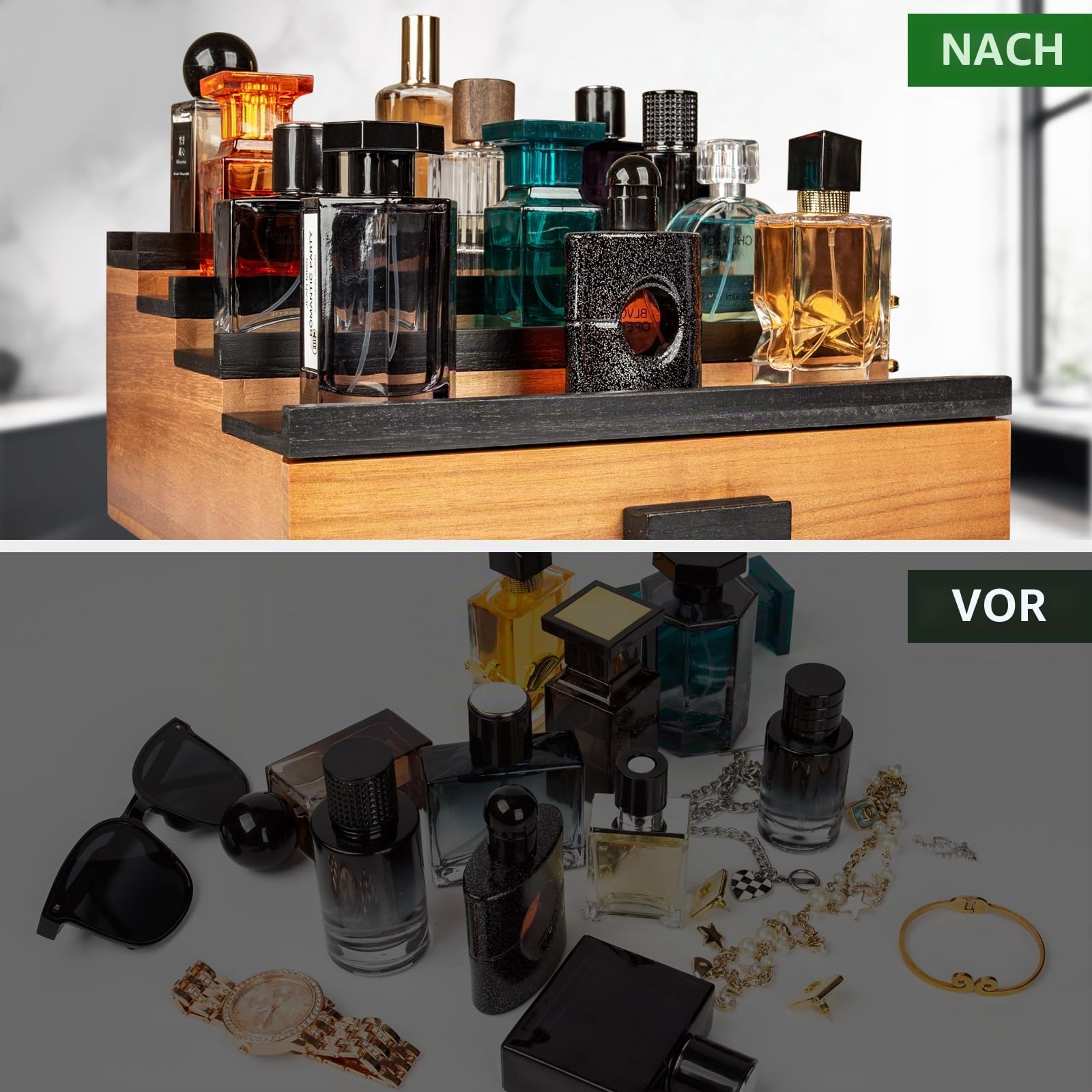 4-stufiger Holz Köln Organizer mit Schublade