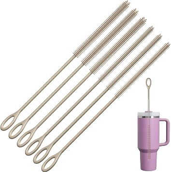 6Pcs Silicone Straw Cleaner Brush, Reusable Straw Brush Cleaner