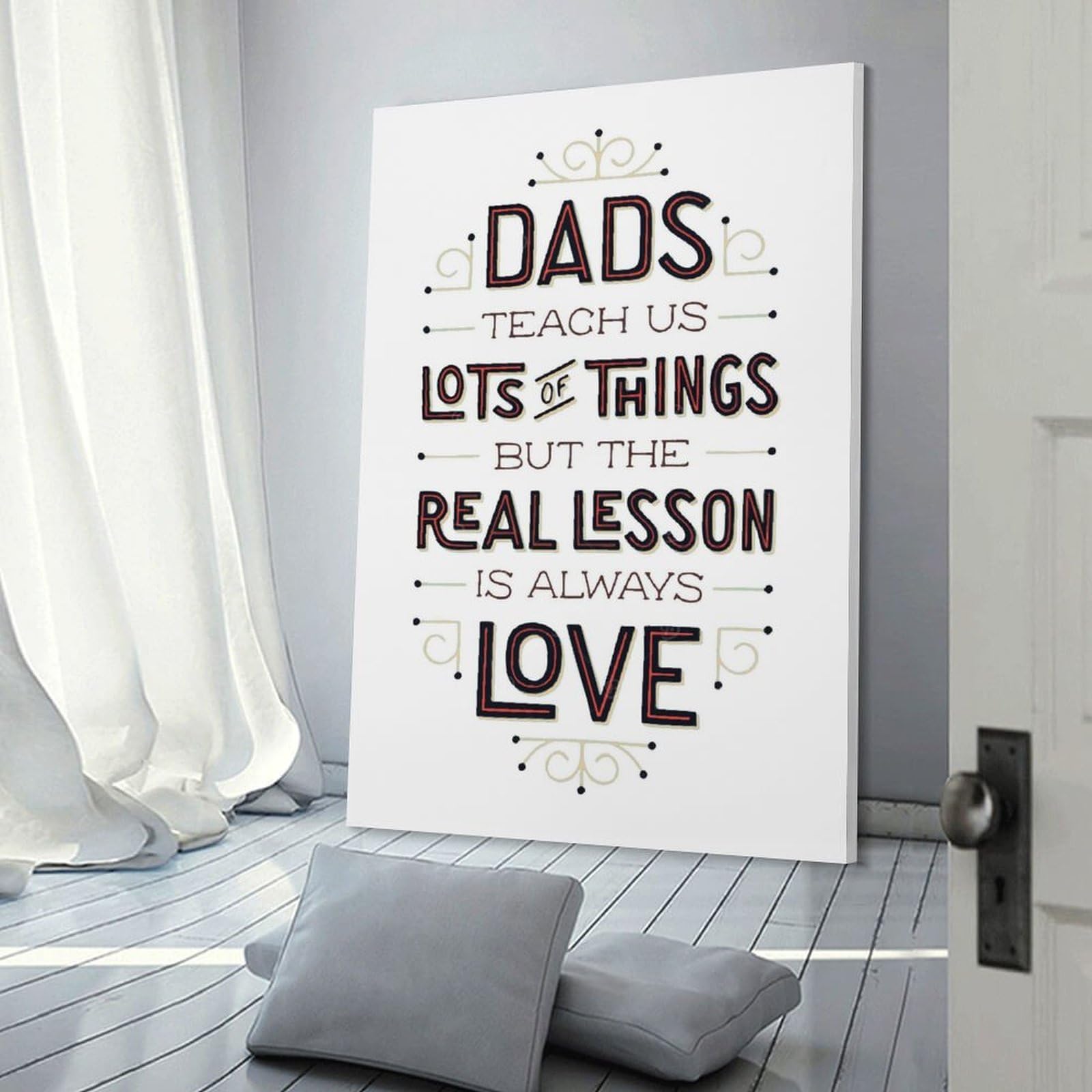 Junmoney Fathers Day Quotes Home Decor Wall Art, 20x30inch(50x75cm), for Apartments, Flats Or New Home Decor, An Easy Choice for New Home Styling
