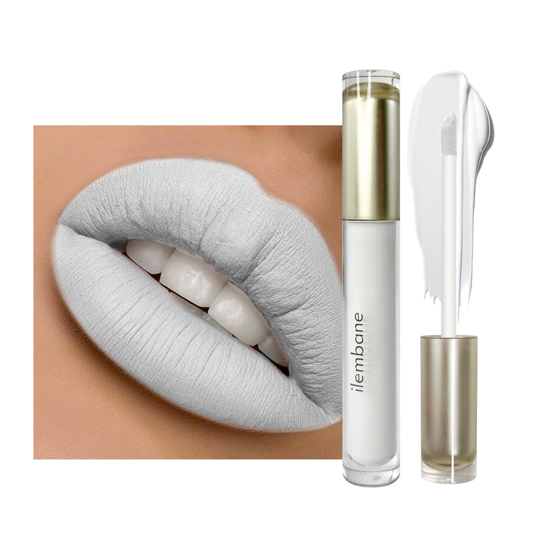 ilembane Pearl White Liquid Lipstick - Long Lasting, Smudge Proof, Transfer Resistant Lip Color, Waterproof, Non-Transfer Formula (Infinite Illusion)