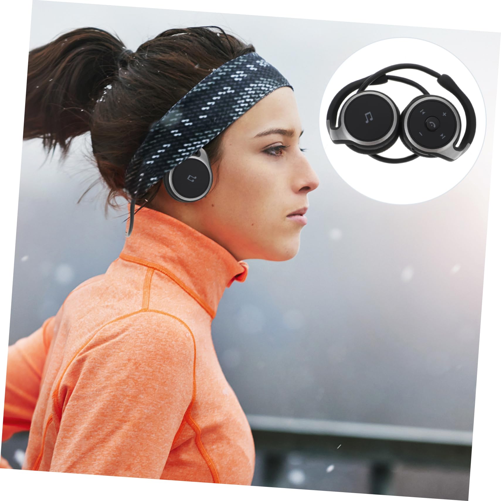 KOMBIUDA Cuffie Auricolari Sport Wireless Headphones Microfono, Leggere in Abs, Design Ergonomico, Comode Occhiali, per Palestra e Allenamento