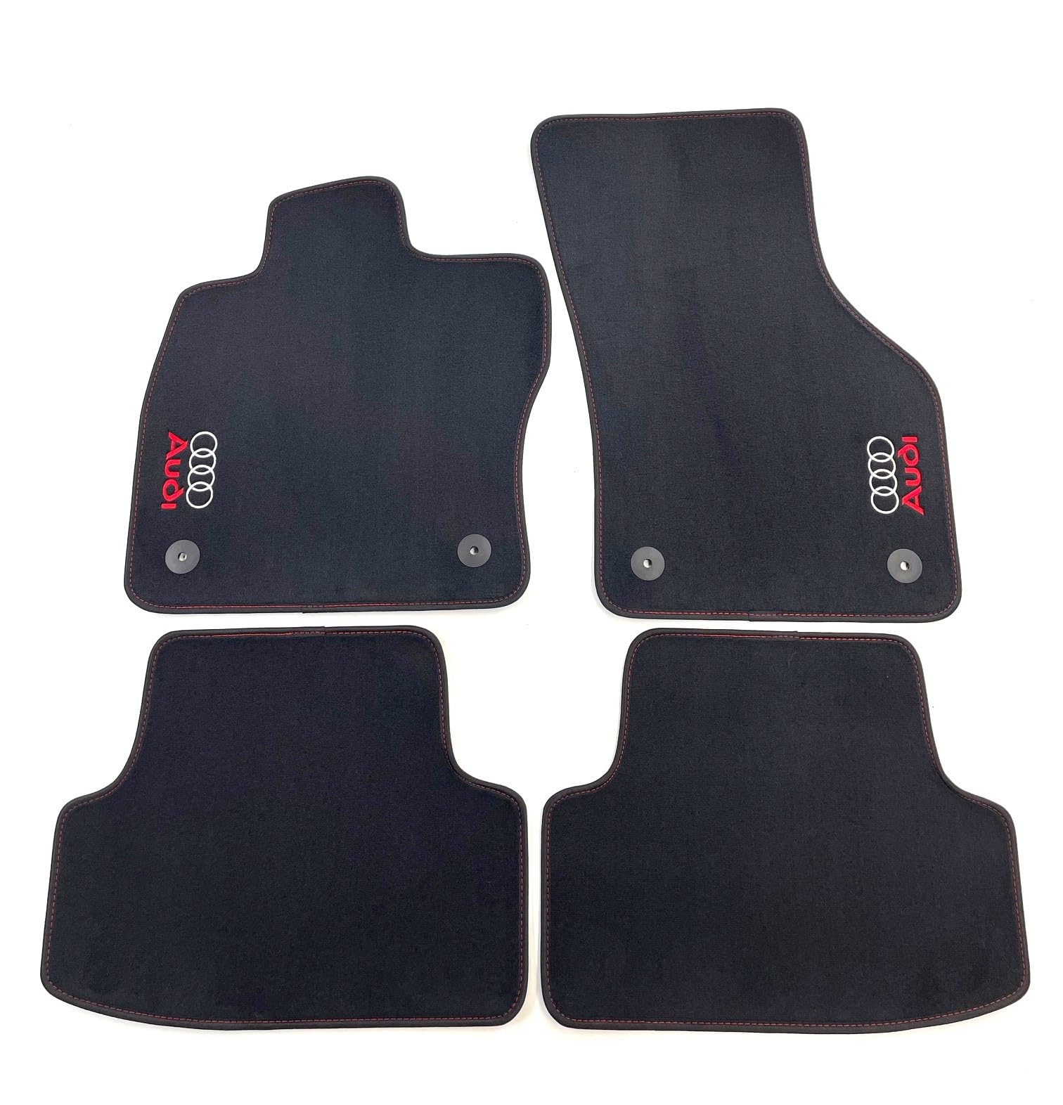 ASC Tappetini Auto Compatibili con Audi Q3 F3 II Serie SUV/Sportback dal 2018, Velluto Grigio Scuro, Formato Originale, 2 Loghi Ricamati