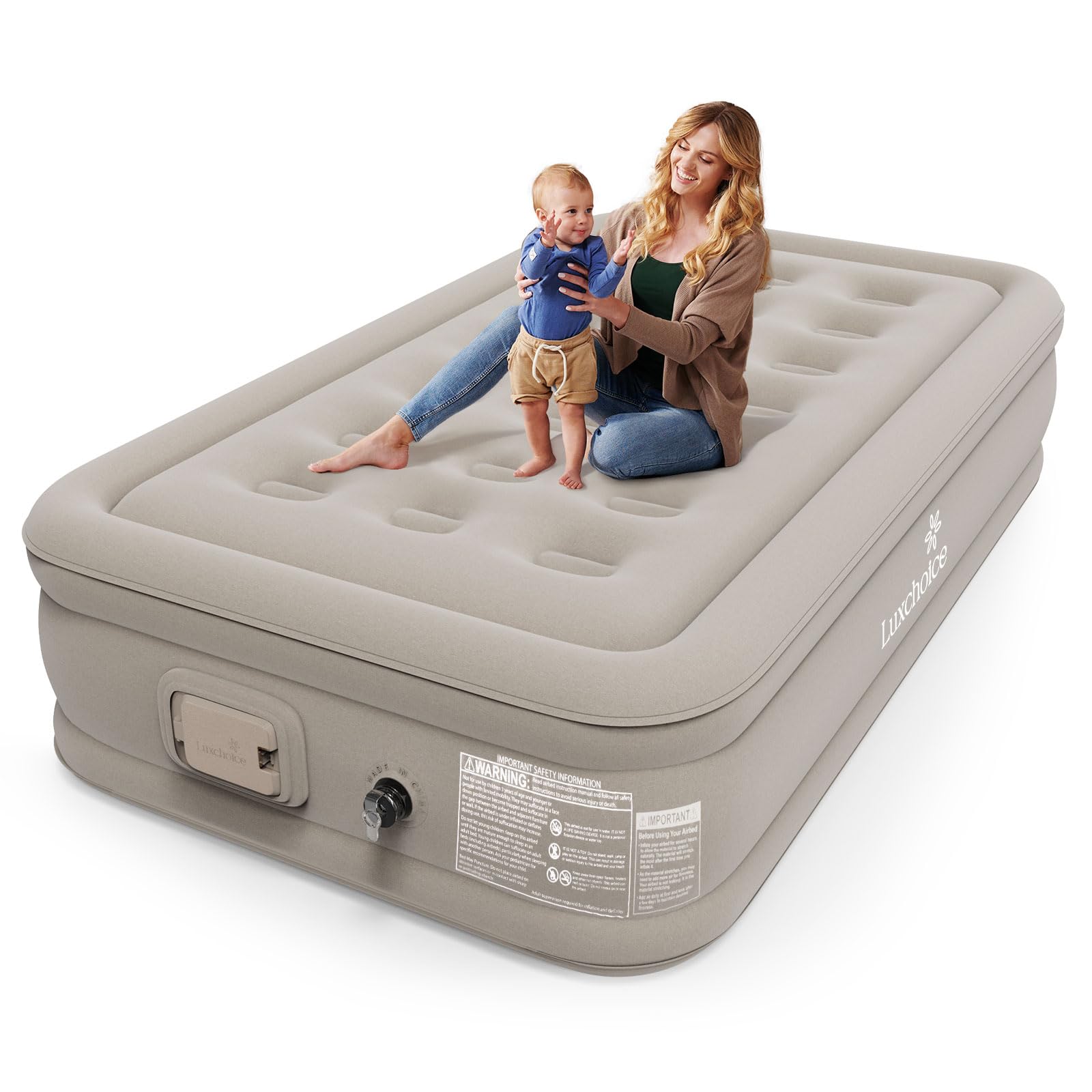 Naturehike Luchtmatras, voor 1 persoon met oplaadbare elektrische luchtpomp, 186 × 100 × 25 cm, zelfopblaasbaar luchtbed, 150 kg, maximaal premium logeerbed, camping- en thuisgebruik, opblaasbaar
