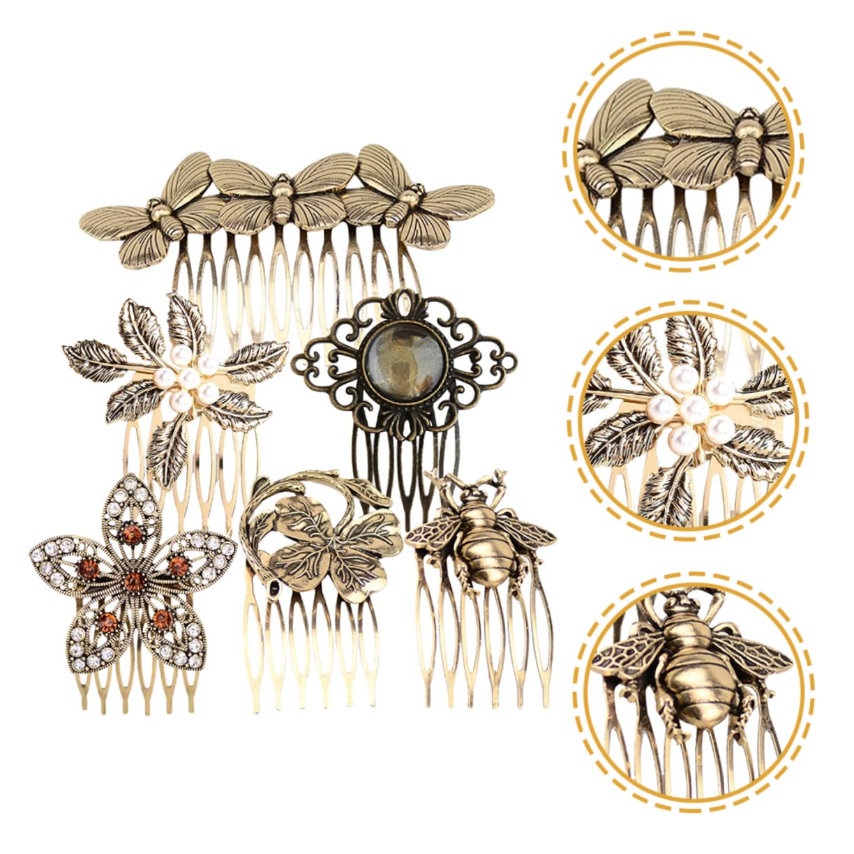 MAGICLULU 18 Retro Haarkamm Perlendekor Abschlussball Zubehör Abs Haarspangen Für -haarspange Haarschmuck Aus Perlen Strassdekor Damen Metall Legierung