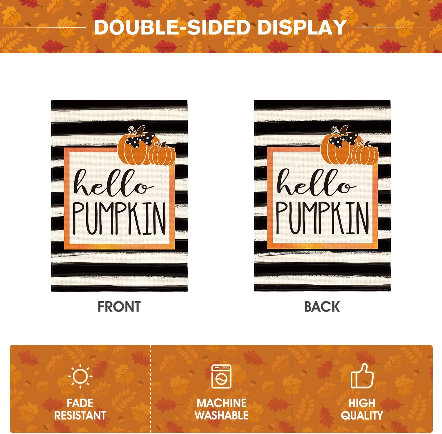 AVOIN colorlife Hello Pumpkin Fall Garden Flag 12x18 Inch