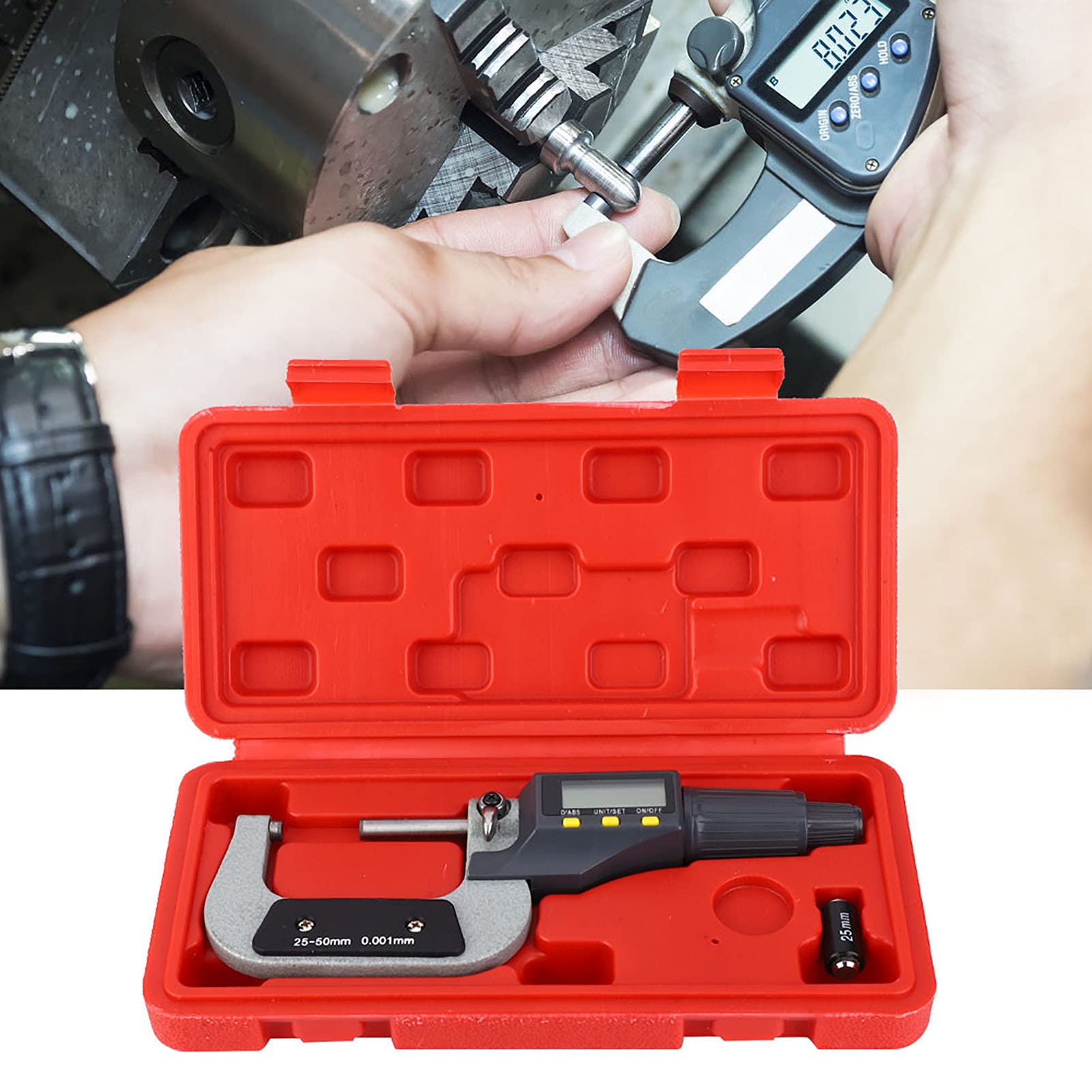 Cyfrowy Mikrometr Elektroniczny 0,001 Mm Suwmiarka z Mikrometrem Zewnętrznym z Wyświetlaczem LCD, Urządzeniem Blokującym, konstrukcją przyjazną dla Użytkownika (-1011190176812)