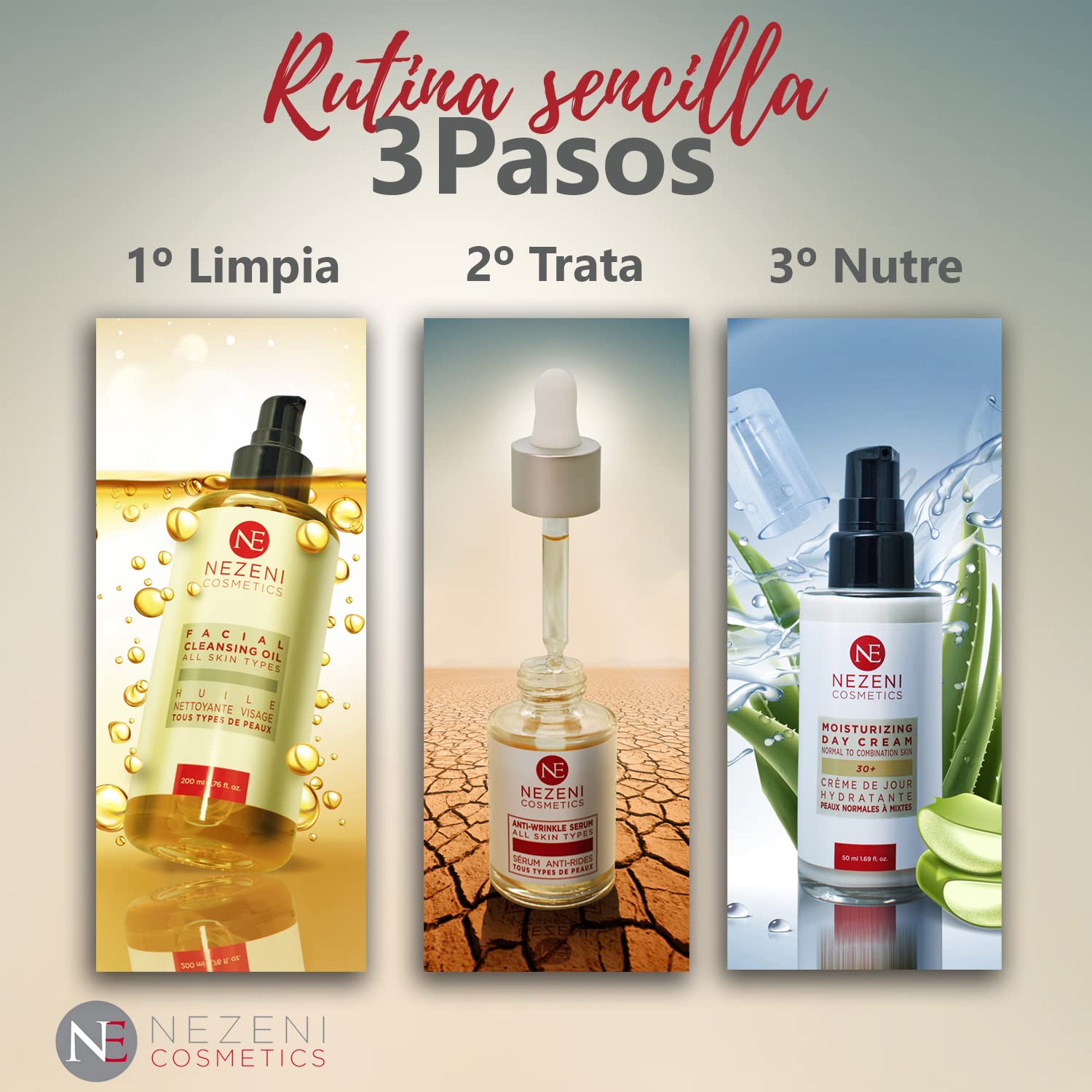 Sérum Facial Antiarrugas Antiedad con Ácido Hialurónico Puro + VitC – 10 principios activos - BAJO CONSERVANTES 2 años caducidad cerrado