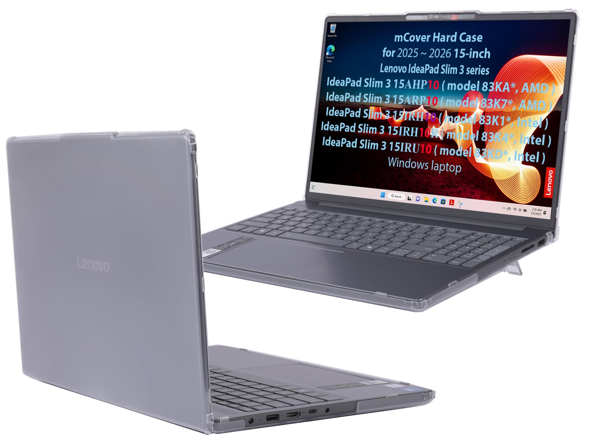 mCover Funda solo compatible con computadoras Lenovo IdeaPad Slim 3 15AHP10 / 15ARP10 / 15IRH10 / 15IRH10 / 15IRU10 / 15IRU10 Series 2025-2026 (no es compatible con ningún otro modelo Lenovo