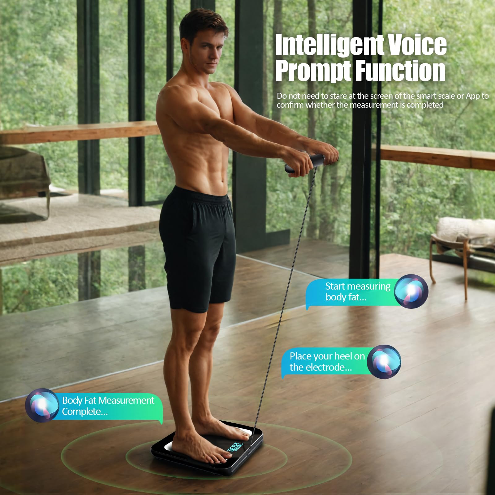 Báscula inteligente para peso corporal y porcentaje de grasa, báscula digital de alta precisión para analizador de composición corporal BMI 28, báscula inteligente de 8 electrodos, báscula de pesaje