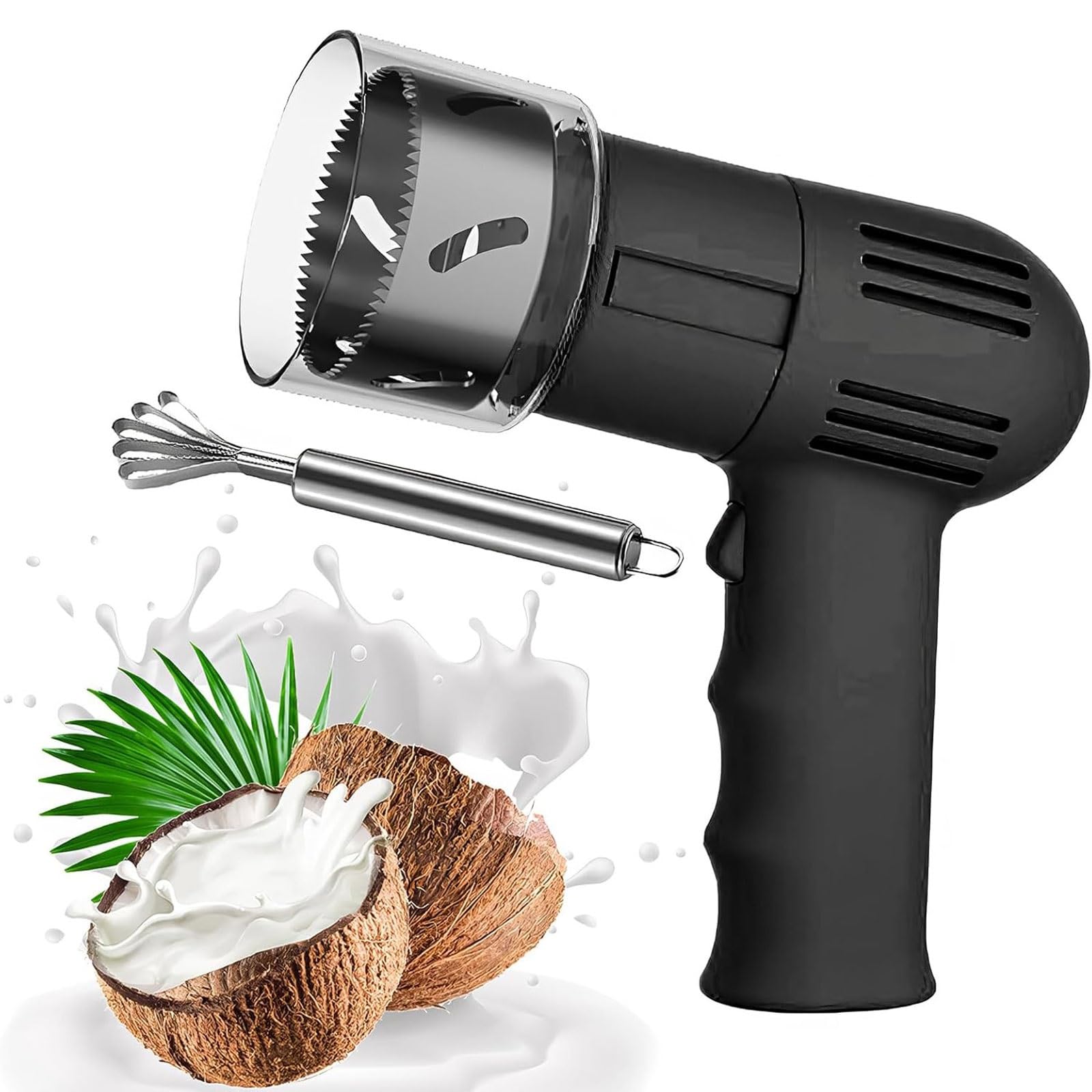 Ouvre-noix de coco électrique avec foret de 6cm pour extraire la chair facilement