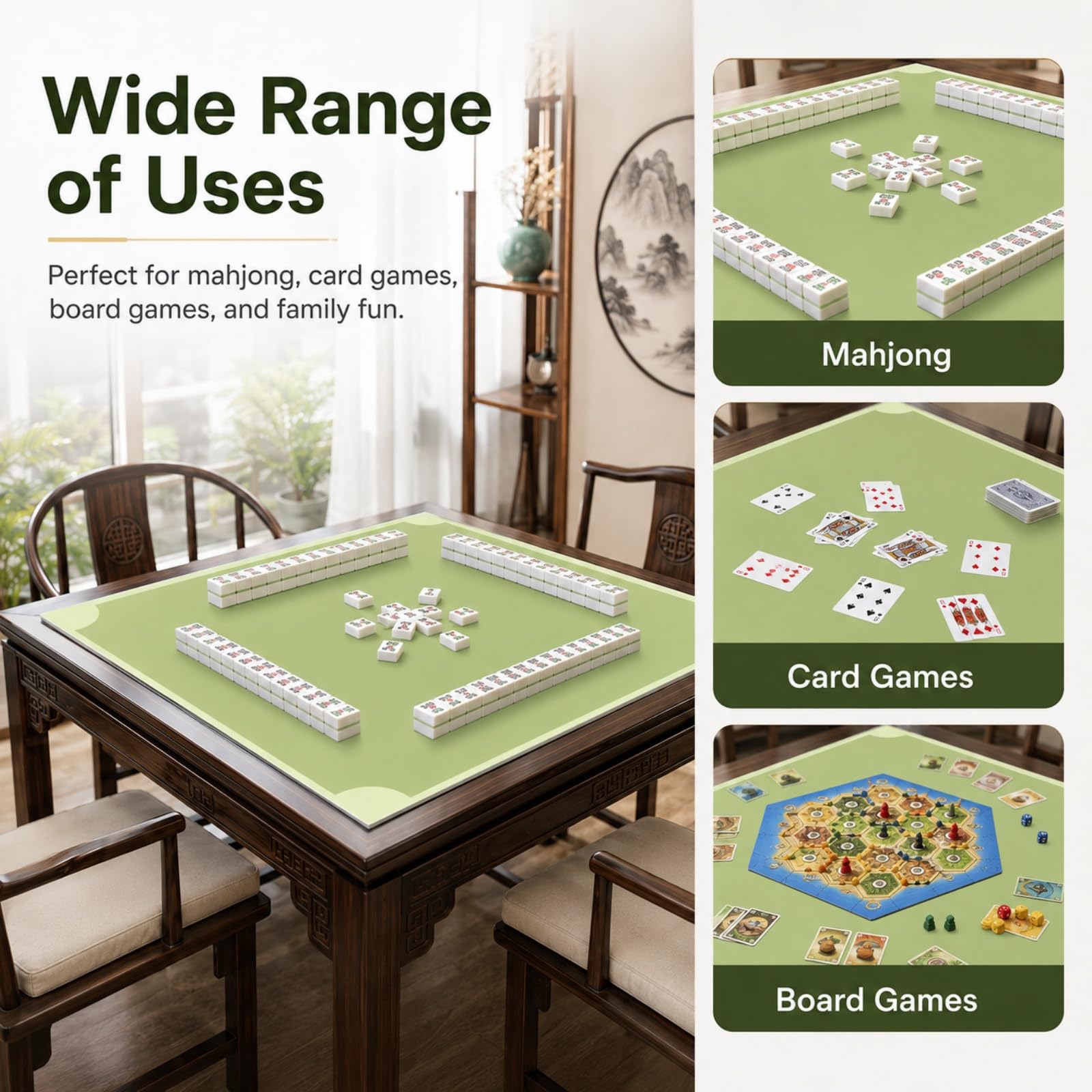 Hiseng Tapete para Mahjong (Estilo 22,90x90cm)