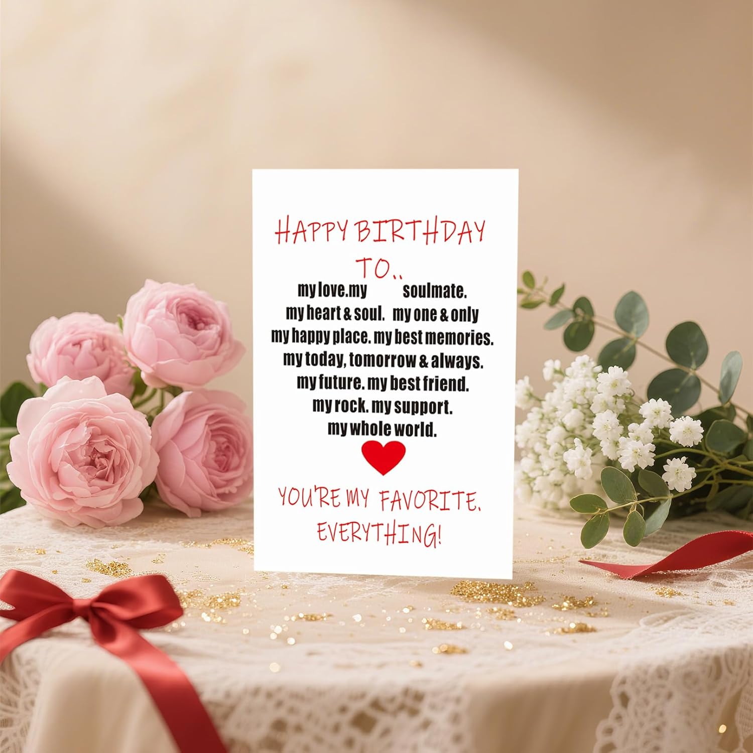 Funny & Romantic Birthday Card for Husband, Men, & Boyfriend — Sweet Happy Birthday Card, Birthday Gift for Him from Wife or Girlfriend (f04)