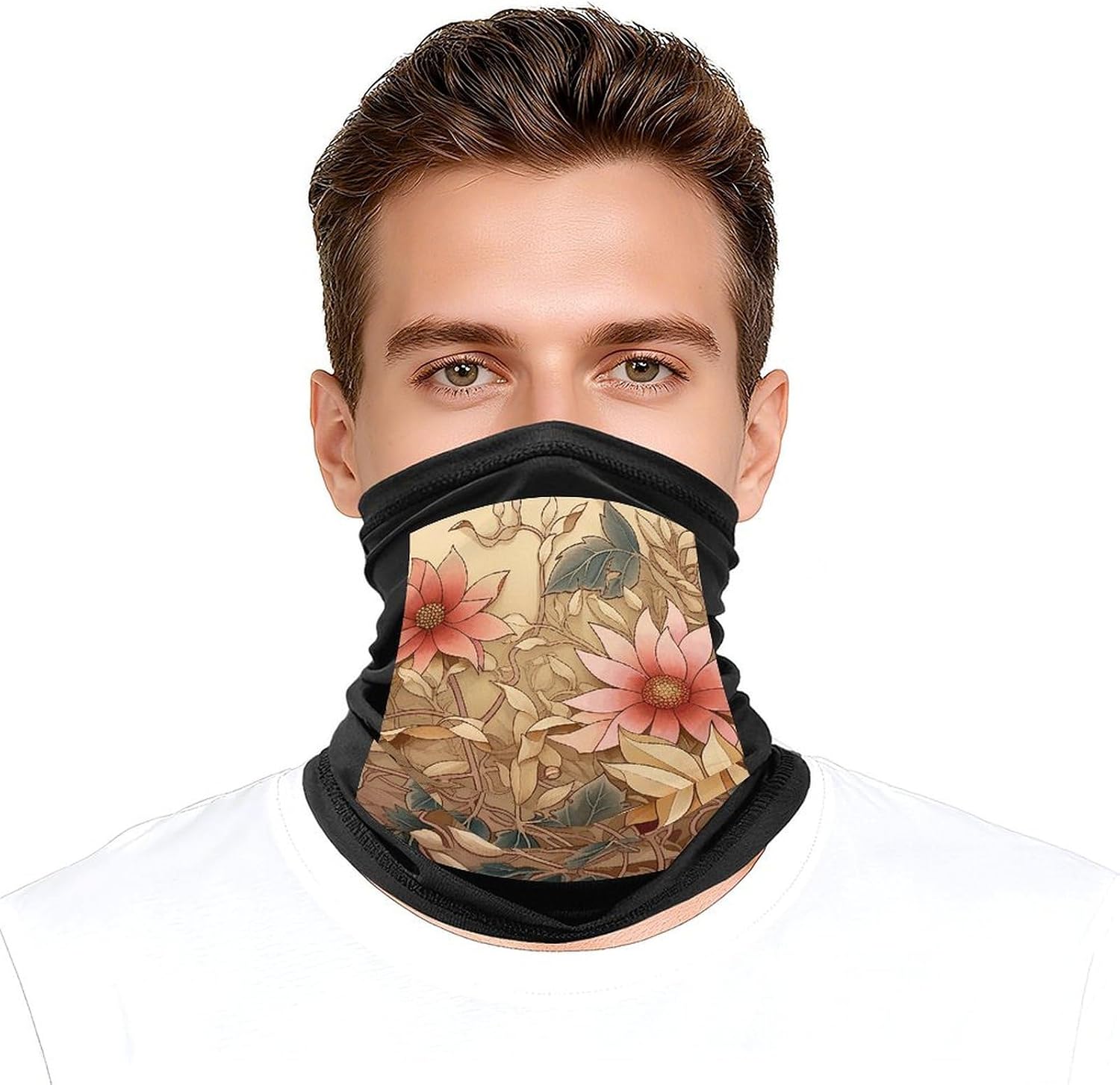 Art Style Flowers Neck Gaiter Face Mask UV Protection for Men Women, Breathable Quick Dry Face Cover Bandana Outdoor Sports Balaclava Wind-Proof for Hiking Skiing Motorcycle Cycling