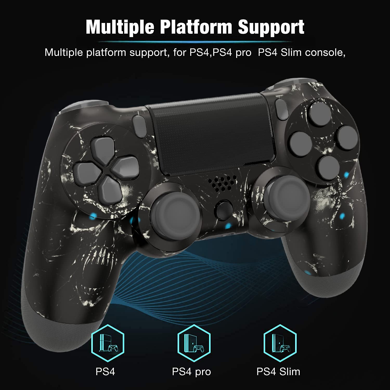 Wireless Controller for P4, Dual Vibration Wireless Game Controller