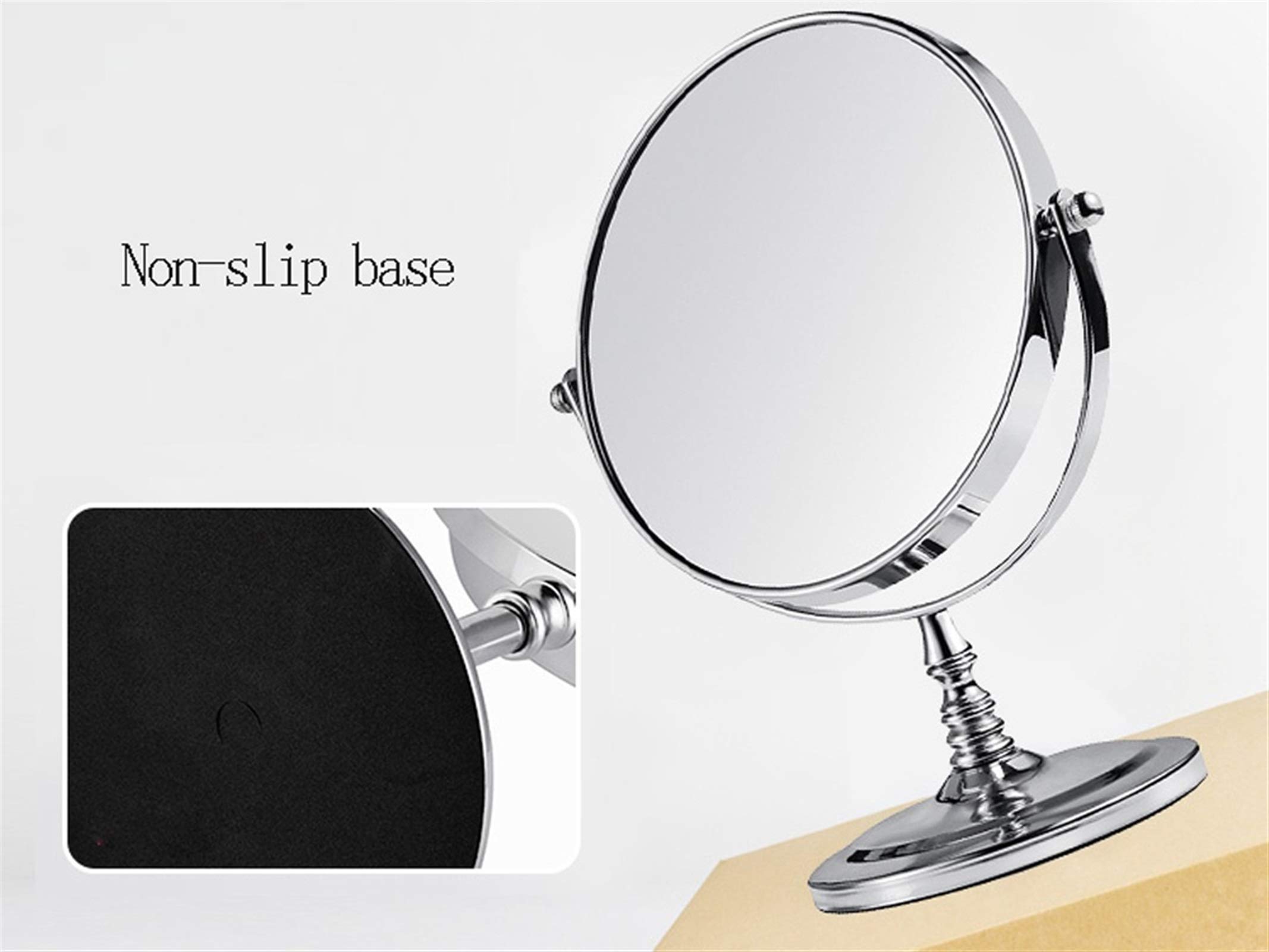 10x magnificado Espejo de Maquillaje, Europeo Columna Corta Espejo de baño, Doble Cara Redonda de Aumento Espejo de baño 6 Pulgadas / 7inches / 8 Pulgadas, 7 Inches