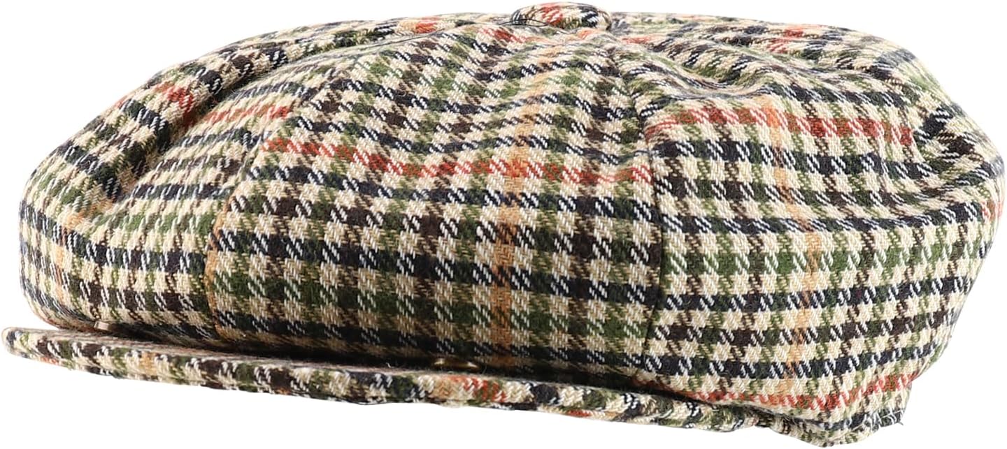 Trendy Apparel Shop Plaid Checker Patterned Wool Acrylic Blend Newsboy Applejack Hat