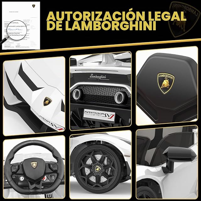 Foto 4 de 6 de Coche Eléctrico Lamborghini con Licencia para Niños - Juguete para Montar De 12 V con Control Remoto