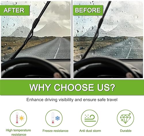 Miniatura 3 de PARRATI Limpiaparabrisas de alta calidad para todas las estaciones con limpiaparabrisas trasero, repuesto para Chrysler Town & Country 2011-2016,