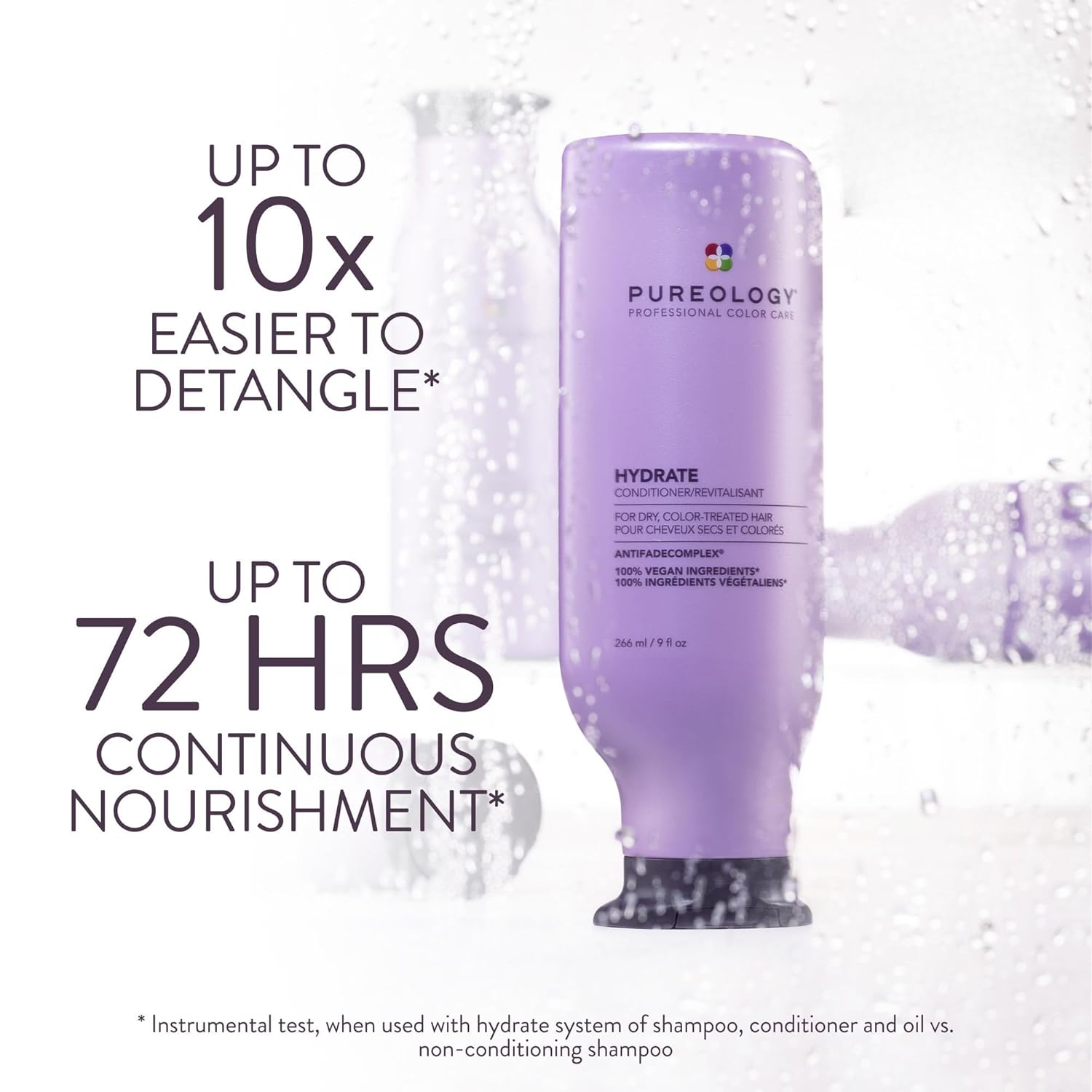 Pureology Hydrate Conditioner - For Dry or Color Treated Hair, Nourishing Conditioner to Restore Moisture and Seal in Hydration, Vegan - Image 2