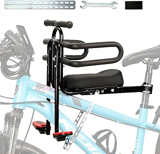 auvstar Asiento Bicicleta Infantil Delantero,Asiento Infantil para Bicicleta de Montaña,Asiento de Bicicleta con Reposabrazos,Reposapiés y Cerramiento (1-5 años)