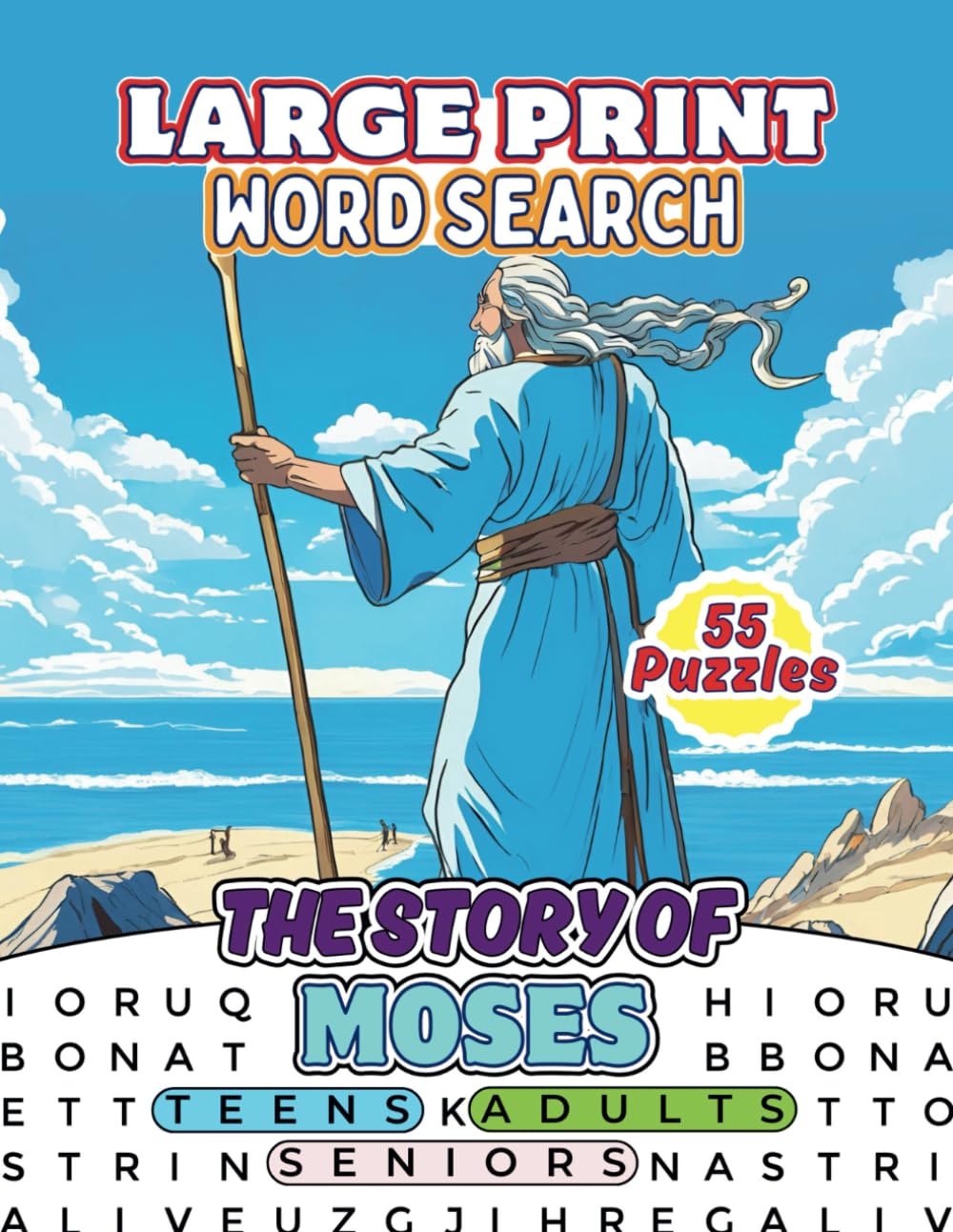 The Story of Moses Large Print Word Search Book For Christians, Teens, Seniors & Adults: 55 Themed Puzzles - Perfect Bible Study Activity Gift