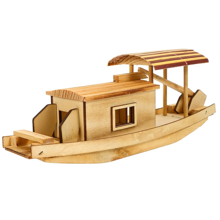 Amazon.com: JOINPAYA Vintage Wooden Boat Figurine: Chinese