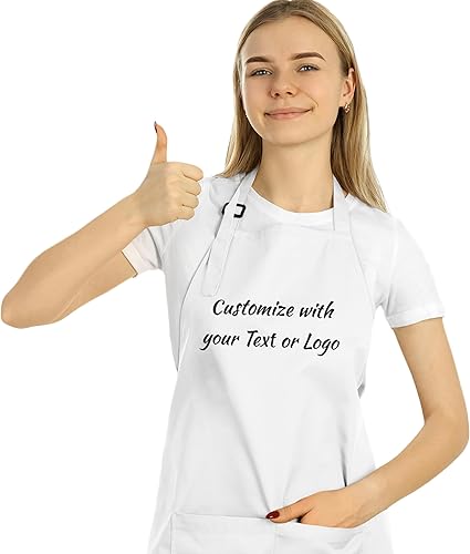 Miniatura 2 de Waterproof Server Apron - Customize Your Personalized Black Apron - Ideal for Servers (White)