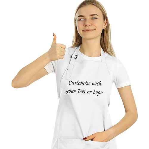 Miniatura 2 de Waterproof Server Apron - Customize Your Personalized Black Apron - Ideal for Servers (White)