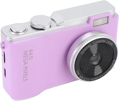 4k 64mpデジタルカメラ、コンパクトポイント&シュートカメラ、16倍デジタルズーム、2.4インチipsスクリーン、写真やビデオ録画用の手ブレ防止トラベルカメラ 64gb