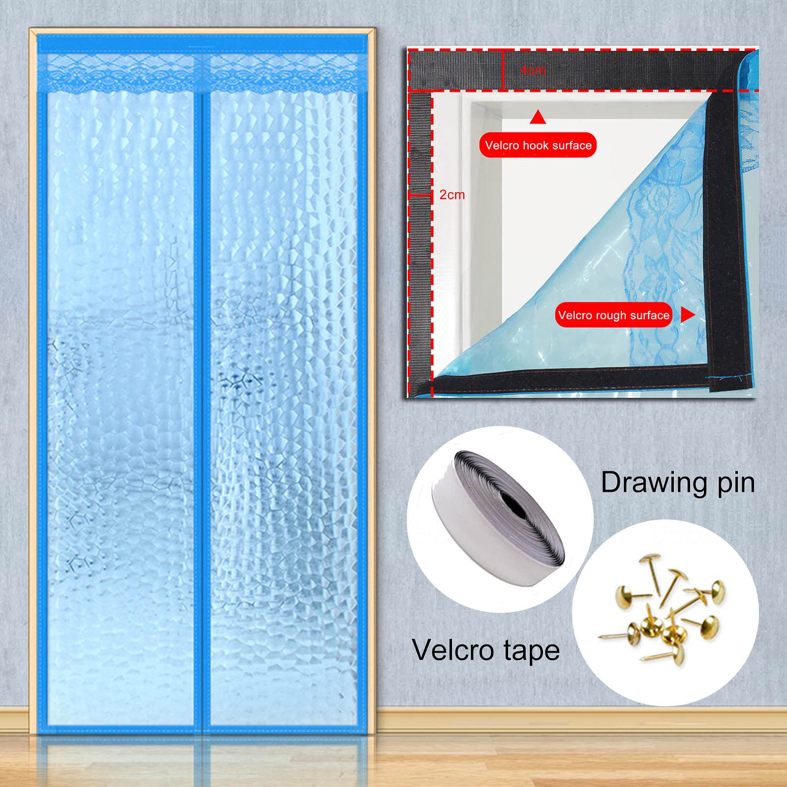 Cortina Térmica Magnética Con Aislante Térmico,Aislamiento Cortina Mosquitera Magnética Para Aire Acondicionado,Eva Espesar Cortina Aislante Térmico Magnética Para Puertas,W×H-140×220cm(55×87in