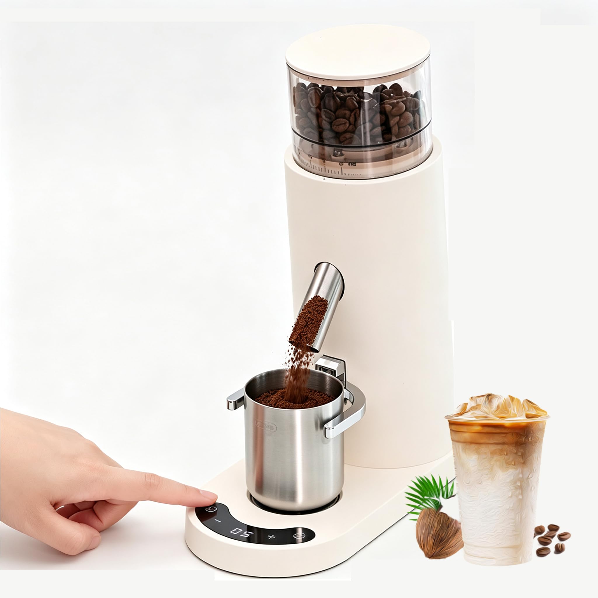 Molinillo De Café Eléctrico Con Recipiente Dosificador