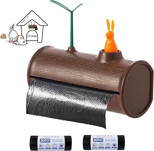 Dispensador de bolsas para excrementos de perro para exteriores, con 2 rollos de bolsas de basura a prueba de fugas, estación de almacenamiento para