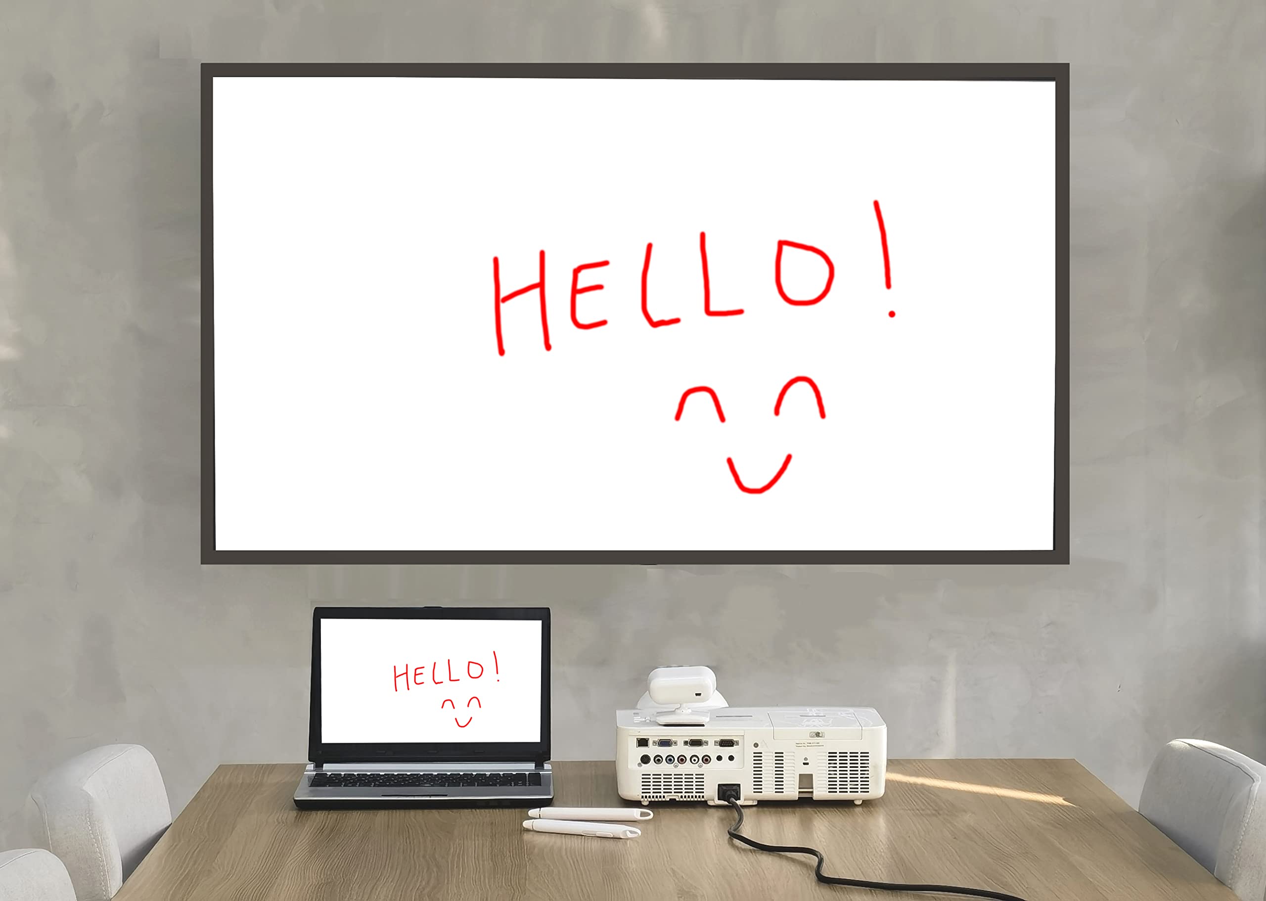 F-35 Système de tableau blanc interactif, mini tableau blanc intelligent avec stylet électronique, idéal pour l'enseignement, les réunions et les présentations (F35 Long Focus)